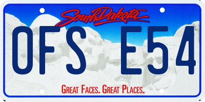 SD license plate 0FSE54