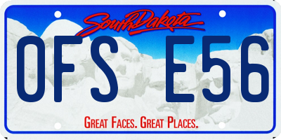 SD license plate 0FSE56