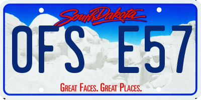SD license plate 0FSE57