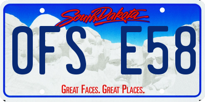 SD license plate 0FSE58