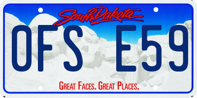 SD license plate 0FSE59