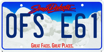 SD license plate 0FSE61