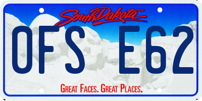SD license plate 0FSE62