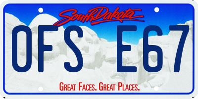 SD license plate 0FSE67