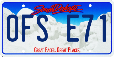SD license plate 0FSE71
