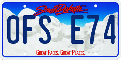 SD license plate 0FSE74