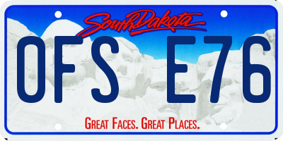 SD license plate 0FSE76