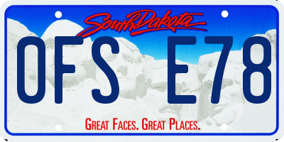 SD license plate 0FSE78