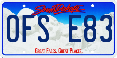 SD license plate 0FSE83