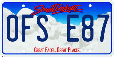 SD license plate 0FSE87