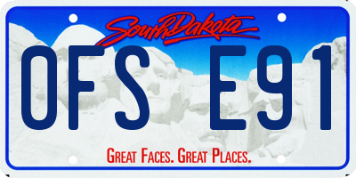 SD license plate 0FSE91