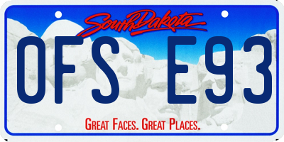 SD license plate 0FSE93