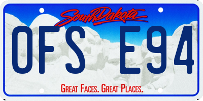 SD license plate 0FSE94