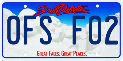 SD license plate 0FSF02