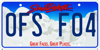 SD license plate 0FSF04