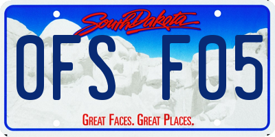 SD license plate 0FSF05