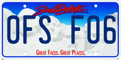 SD license plate 0FSF06