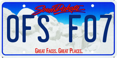 SD license plate 0FSF07