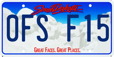 SD license plate 0FSF15