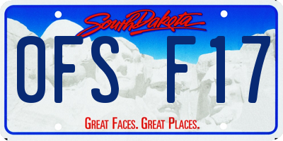 SD license plate 0FSF17