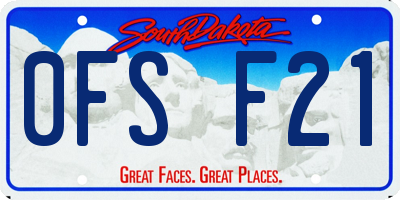 SD license plate 0FSF21