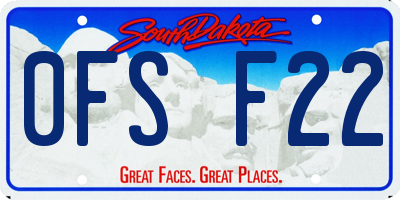 SD license plate 0FSF22