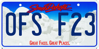 SD license plate 0FSF23