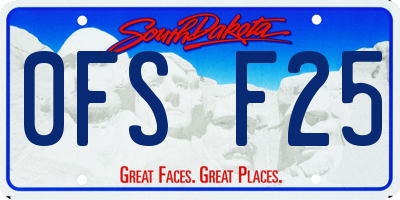 SD license plate 0FSF25
