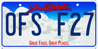 SD license plate 0FSF27