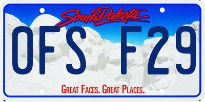 SD license plate 0FSF29