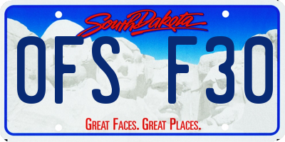 SD license plate 0FSF30