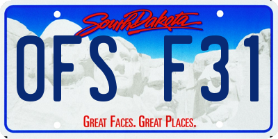 SD license plate 0FSF31