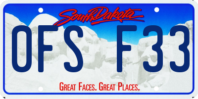 SD license plate 0FSF33