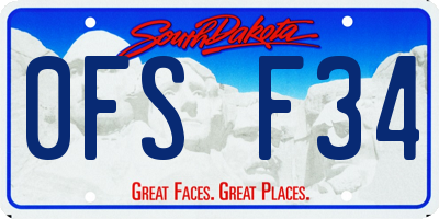 SD license plate 0FSF34