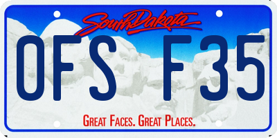 SD license plate 0FSF35