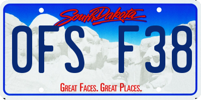 SD license plate 0FSF38