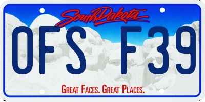 SD license plate 0FSF39