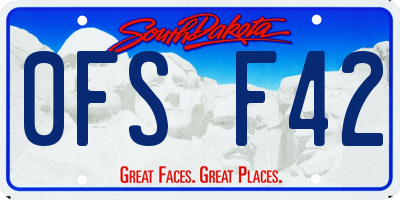 SD license plate 0FSF42