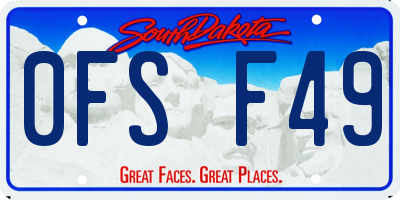 SD license plate 0FSF49