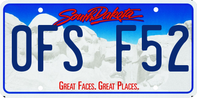 SD license plate 0FSF52