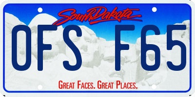 SD license plate 0FSF65
