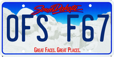 SD license plate 0FSF67