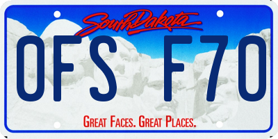 SD license plate 0FSF70
