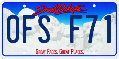 SD license plate 0FSF71