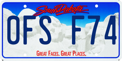 SD license plate 0FSF74