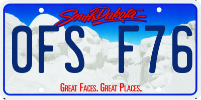 SD license plate 0FSF76