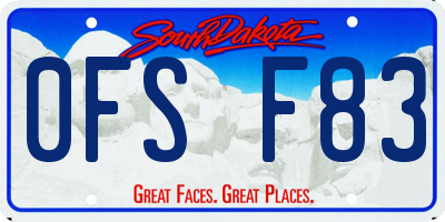 SD license plate 0FSF83