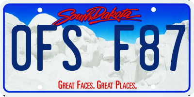 SD license plate 0FSF87