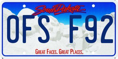 SD license plate 0FSF92