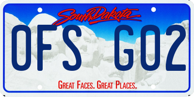 SD license plate 0FSG02